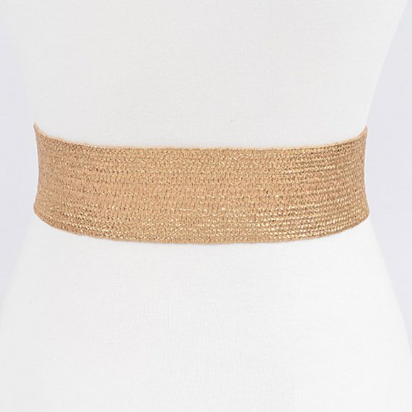 Faux Straw Elastic Belt